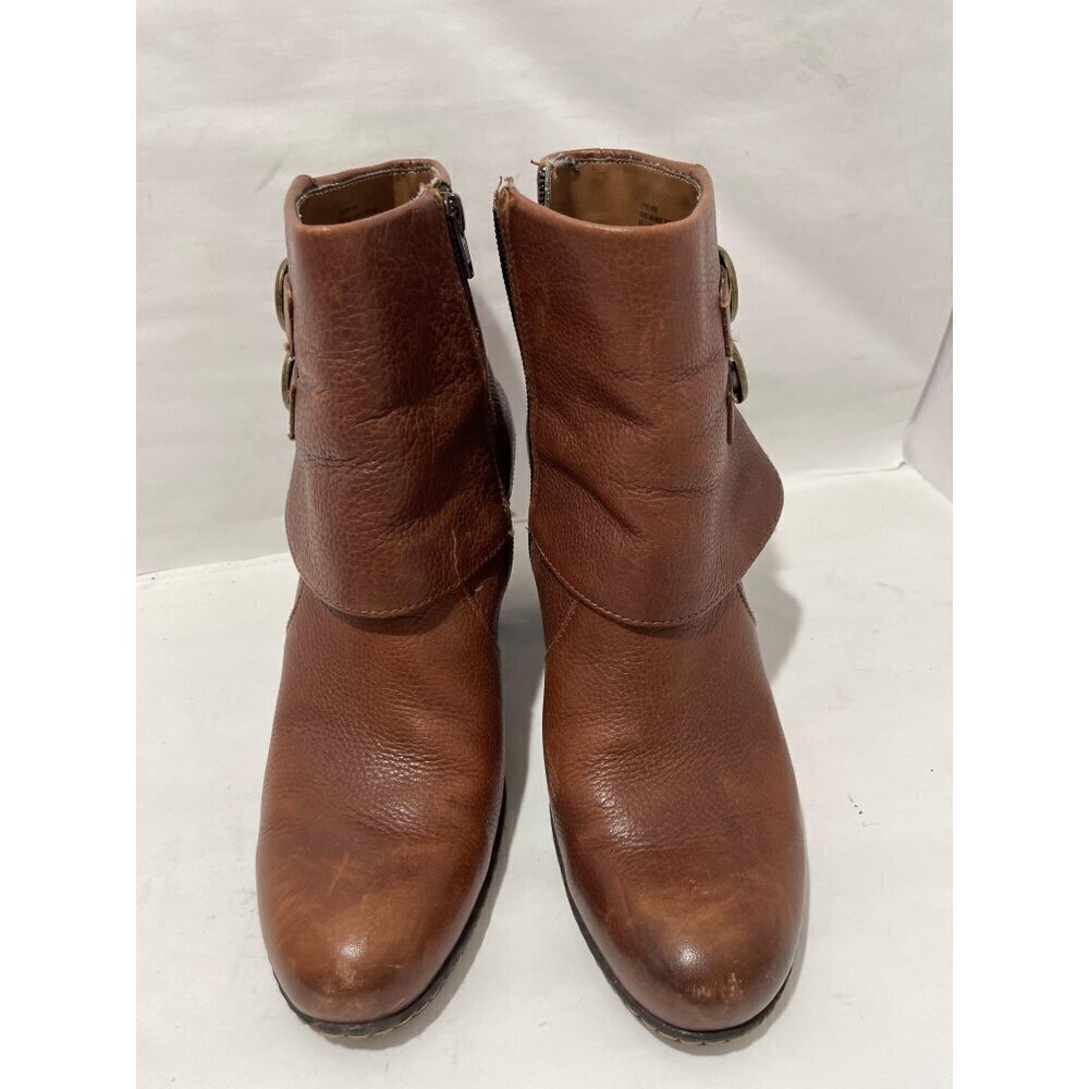 BOC BOOTS Concepts Traipse Brown Leather Ankle Boots, Size 7/38 Cuff Buckle SHO - Picture 2 of 8